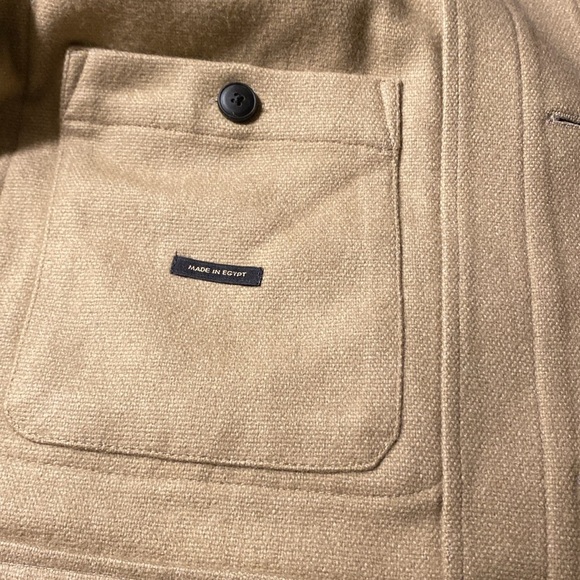 NWT. Massimo Dutti Beige Plain Wool Blend Overshirt. Size M. - Picture 10 of 13